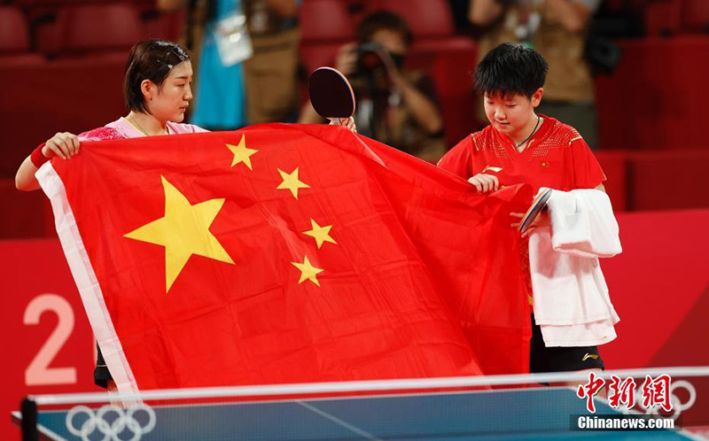 Қытай спортшылары арасында әйелдер пингпонг шешуші сайысының жекпе-жегі өтті