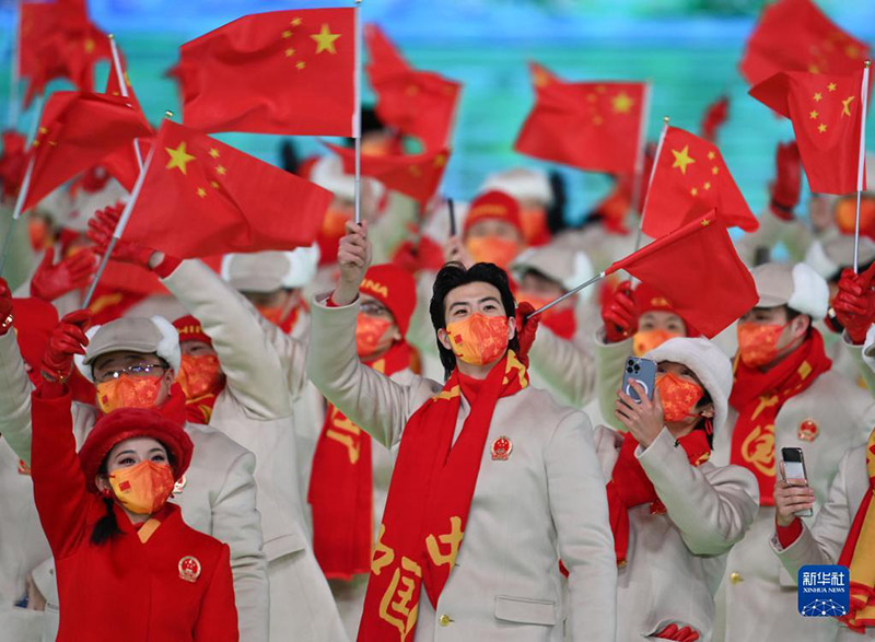 Бейжің қысқы Олимпиада ойындарының ашылу салтанатындағы Қытай делегациясы