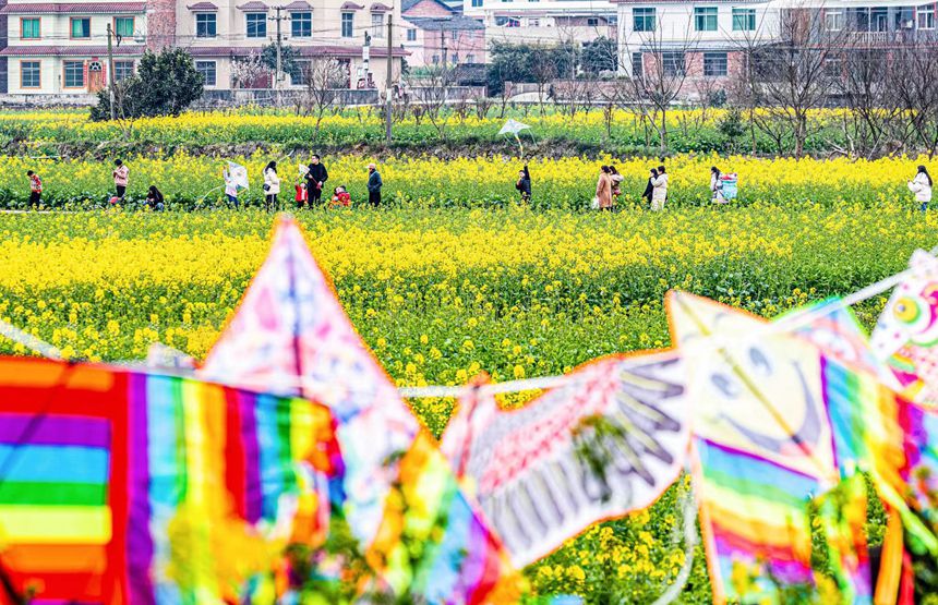 Чунцин қаласы Наньчуань ауданында: халық көктемгі серуенге шыға бастады