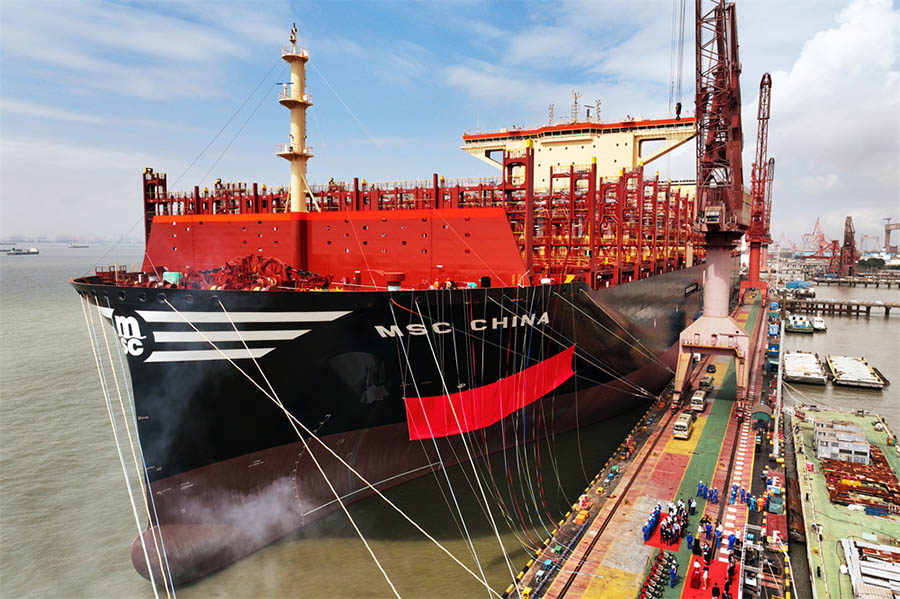 Әлемдегі ең ірі «Жерорта теңізі · Қытай» контейнерлік кемесі Шанхайда табыс етілді