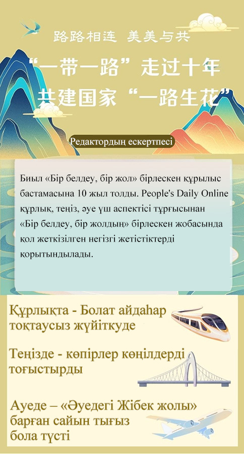 «Бір белдеу, бір жолдың» он жылы - Көлік құрылысындағы жетістіктер