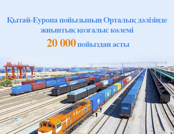 Қытай-Еуропа пойызының Орталық дәлізінде жиынтық қозғалыс көлемі 20 мың пойыздан асты