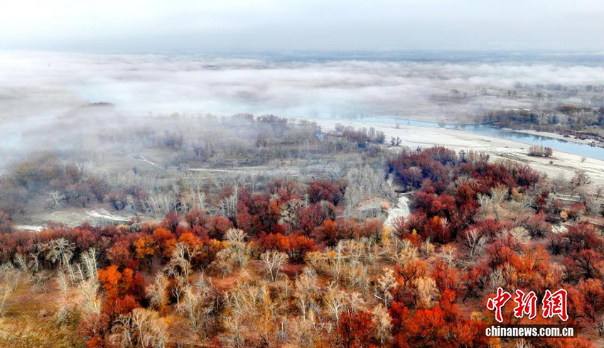 Шыңжаңдағы Ертіс өзенінің Бейтун бөлігіндегі көркем көрініс