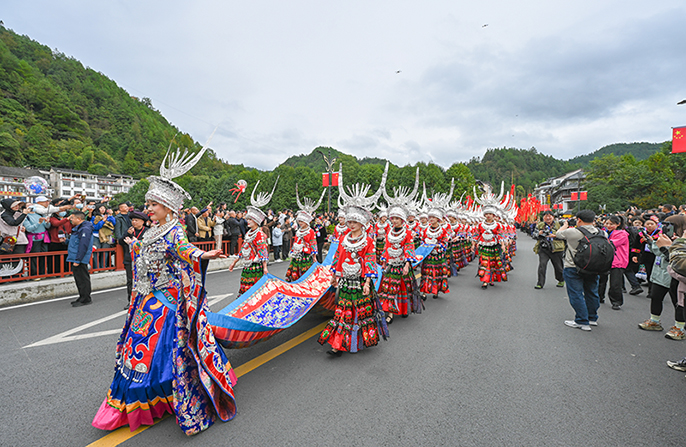 Гуйчжоу өлкесі Лэйшань ауданы тұрғындары «Мяо жаңа жылын» тойлады