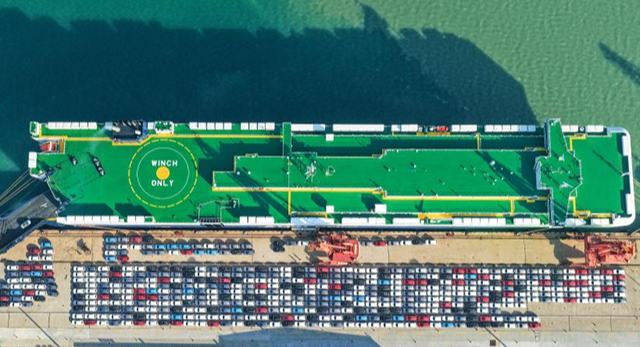 Ляньюньган портында жаңа энергетикалық көліктердің экспорты айтарлықтай өсті