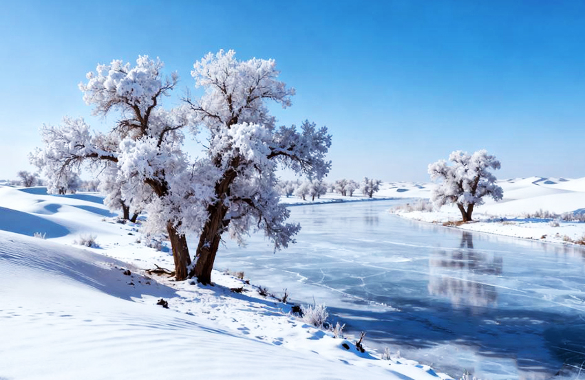 Қар астындағы Такламакан шөлі