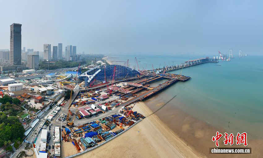 Сямэнь-Цзиньмэнь көпірі (Сямэнь учаскесі) жобасының құрылысы қарқынды жүріп жатыр