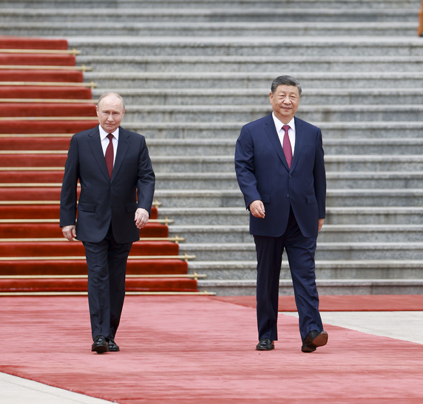 Си Цзиньпин Ресей Президенті Владимир Путинді қарсы алу рәсімін өткізді