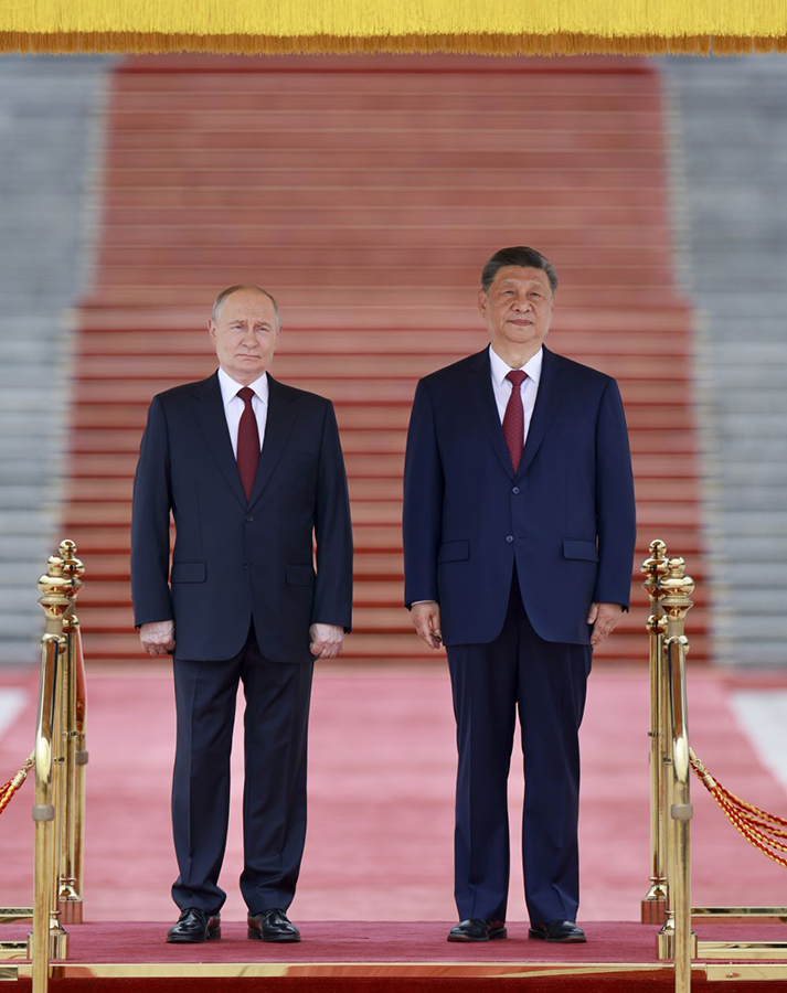 Си Цзиньпин Ресей Президенті Владимир Путинді қарсы алу рәсімін өткізді